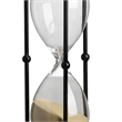 Iaon Hourglass Timer with Beige Sand- Tabletop 13 Inch Black Iron Stand