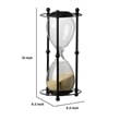 Iaon Hourglass Timer with Beige Sand- Tabletop 13 Inch Black Iron Stand