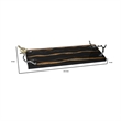 Vada Rectangular Tray- Silver Branch Handles w Bird- Brown Wood- 26 Inch