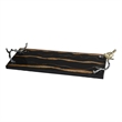 Vada Rectangular Tray- Silver Branch Handles w Bird- Brown Wood- 26 Inch