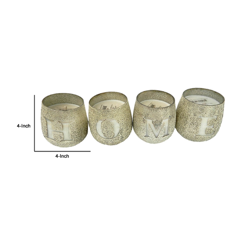 Set of 4 Scented Soy Wax Candles with Round Glass Holders- Earl Gray