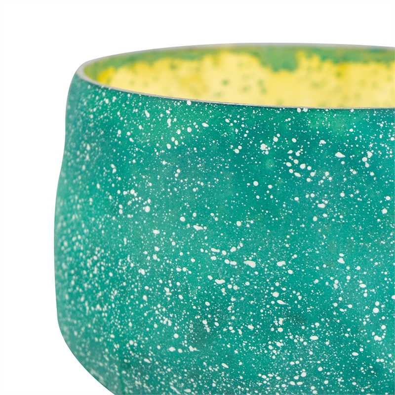 Myla Scented Soy Wax Candle- Round Glass Vessel- Natural Teal Blue