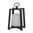 Lantern with White Glass Insert- Fir Wood and Iron Loop- 17 Inch