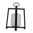 Lantern with White Glass Insert- Fir Wood and Iron Loop- 17 Inch