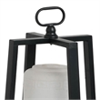 Lantern with White Glass Insert- Fir Wood and Iron Loop- 17 Inch