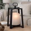 Lantern with White Glass Insert- Fir Wood and Iron Loop- 17 Inch