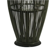 Prish Tall Lantern- Glass Insert- 33 Inch Green Bamboo Frame- Hemp Rope