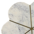 Gony Side End Table- 16 Inch Flower Top- Brass Inlay- White Marble