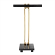 Dani Side End Table- 13 Inch Square Top- C Shape- Black Marble- Gold