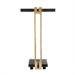 Dani Side End Table- 13 Inch Square Top- C Shape- Black Marble- Gold