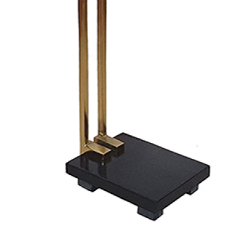 Dani Side End Table- Square Black Marble Top and Base- C Shape- 13 Inch