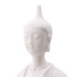 Sitting Sculpture- Peaceful Meditation Gesture- White Resin 19 Inch