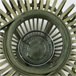 Green Bamboo Lantern with Glass Insert- Slatted Frame and Handle- 17 Inch
