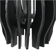 Decorative Lantern- Sculptural Shape and Leather Handle- Black Wood 16 Inch