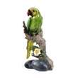 Tropical Bird Macaw Parrot on Branch Figurines- Green Red Blue - 3pc Set