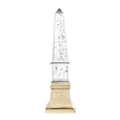 Raga Crystal Accent Lighting- Obelisk Decor Body- Gold Metal Base- 18 Inch