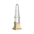 Raga Crystal Accent Lighting- Obelisk Decor Body- Gold Metal Base- 18 Inch