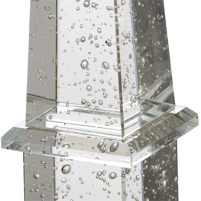 Raga Crystal Accent Lighting- Obelisk Decor Body- Gold Metal Base- 18 Inch
