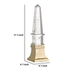 Raga Crystal Accent Lighting- Obelisk Decor Body- Gold Metal Base- 18 Inch