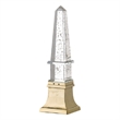 Raga Crystal Accent Lighting- Obelisk Decor Body- Gold Metal Base- 18 Inch