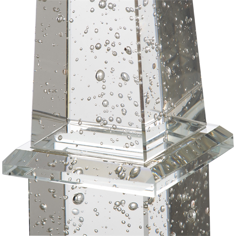 Raga Crystal Accent Lighting- Obelisk Decor Body- Gold Metal Base- 21 Inch