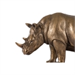 Nimy Decorative Bookend Set of 2- Jungle Rhinoceros- Bronze Polyresin