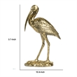 Standing Crane Figurine- 16 Inch Antique Gold Resin- Textured Feathers