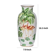 Jesu Decorative Botanical Flamingo Vase- White Green Porcelain- 16 Inch