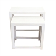 Sumo 2pc Nesting Stool Set- Rectangular Top- Lattice Cutout Sides- White