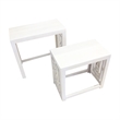 Sumo 2pc Nesting Stool Set- Rectangular Top- Lattice Cutout Sides- White