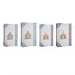 Meer Book Storage Box Set of 8- Chinoiserie Architectural Design- White