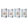 Meer Book Storage Box Set of 8- Chinoiserie Architectural Design- White