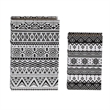 Decorative Book Storage Box Set of 2- White Black Geometric Pattern