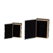 Decorative Book Storage Box Set of 2- White Black Geometric Pattern