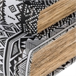 Decorative Book Storage Box Set of 2- White Black Geometric Pattern