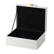 Anop 2pc Storage Box Set- Faux Snakeskin Finish- Flannel Lined- White
