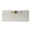 Anop 2pc Storage Box Set- Faux Snakeskin Finish- Flannel Lined- White