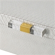 Anop 2pc Storage Box Set- Faux Snakeskin Finish- Flannel Lined- White