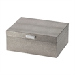 Anop 2pc Storage Box Set- Faux Snakeskin Finish- Flannel Lined- Gray