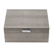 Anop 2pc Storage Box Set- Faux Snakeskin Finish- Flannel Lined- Gray