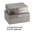 Anop 2pc Storage Box Set- Faux Snakeskin Finish- Flannel Lined- Gray