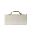Nive Rectangular Nesting Tray Set of 5- Brown Handles- Whitewash Paulownia