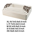 Nive Rectangular Nesting Tray Set of 5- Brown Handles- Whitewash Paulownia