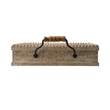 Rectangular Nesting Tray Set of 2- Beaded Edge- Whitewashed Brown Wood