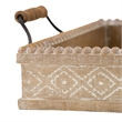 Rectangular Nesting Tray Set of 2- Beaded Edge- Whitewashed Brown Wood