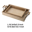 Rectangular Nesting Tray Set of 2- Beaded Edge- Whitewashed Brown Wood