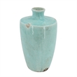 Tery Decorative Flower Vase- 10 Inch- Glazed Blue Patina Terracotta