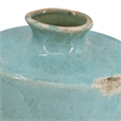 Tery Decorative Flower Vase- 10 Inch- Glazed Blue Patina Terracotta