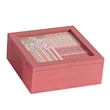 Decorative Storage Box Set of 2- Clear Top Square Pink Finish- Iron Hardware