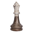Tabletop Decor- King Chess Piece- Bronze and White Magnesium 21 Inch
